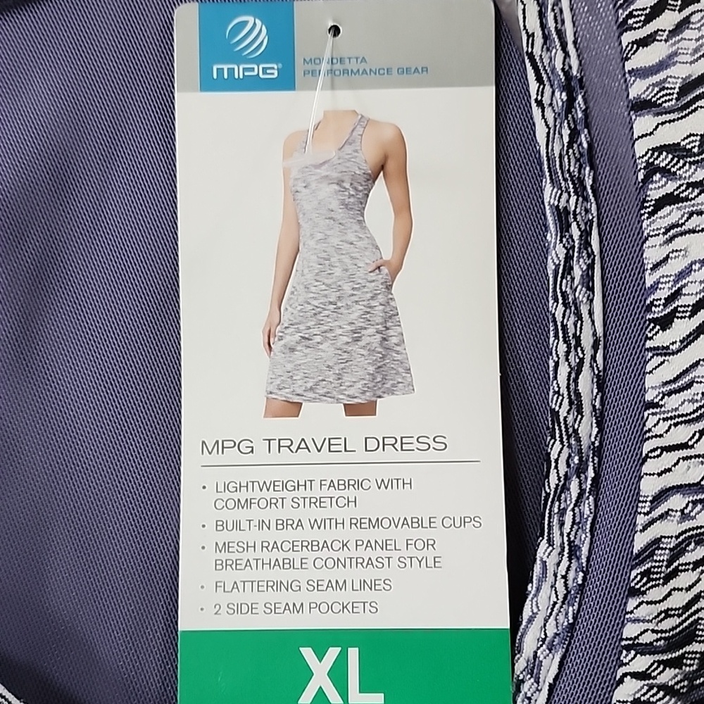 MPG Womens Gray Purple Patterned Tank Dress Size XL New - Picture 6 of 10